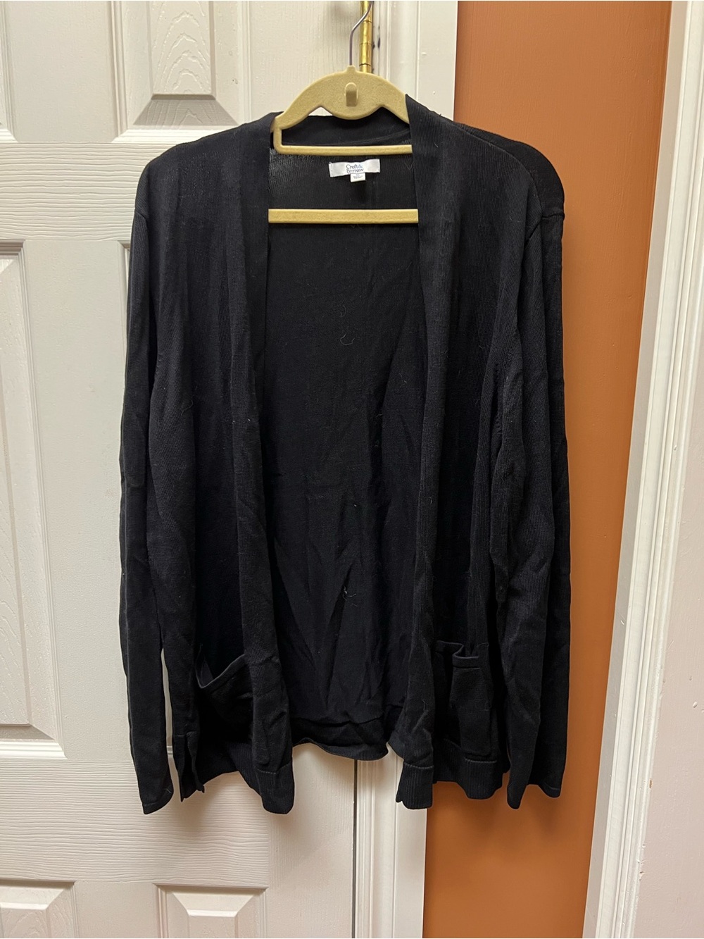 croft & barrow Black Open-Front Sweater Cardigan